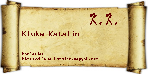 Kluka Katalin névjegykártya
